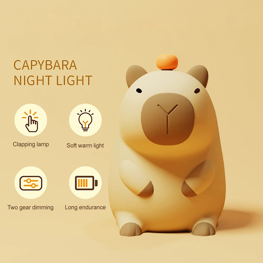 USB Rechargeable Capybara Silicone Night Light